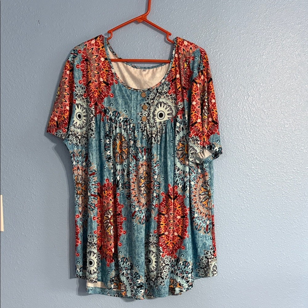 Floral Print Women's Top - Multicolor